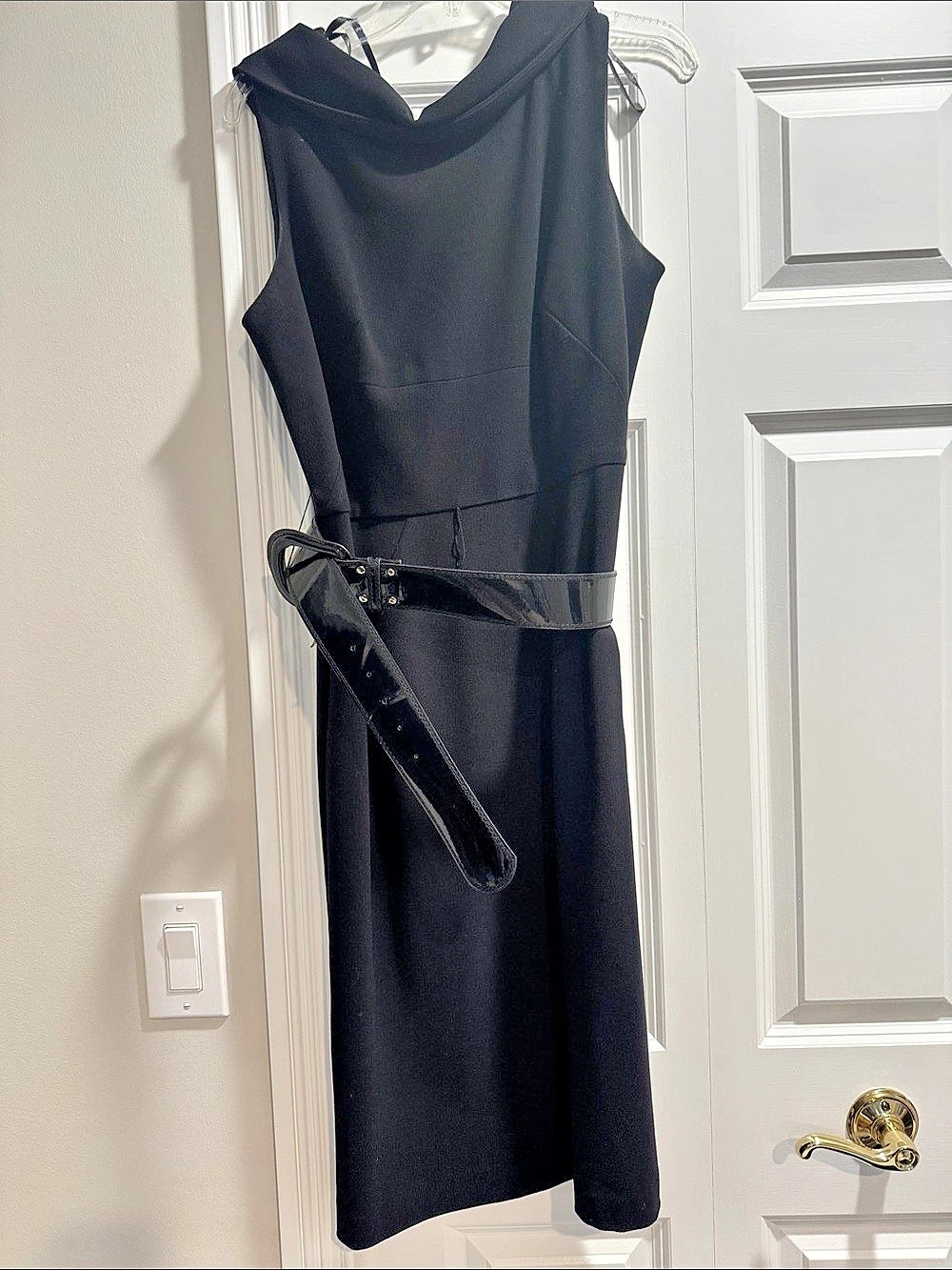 Donna Ricco Black Collared Midi Dress Size 12